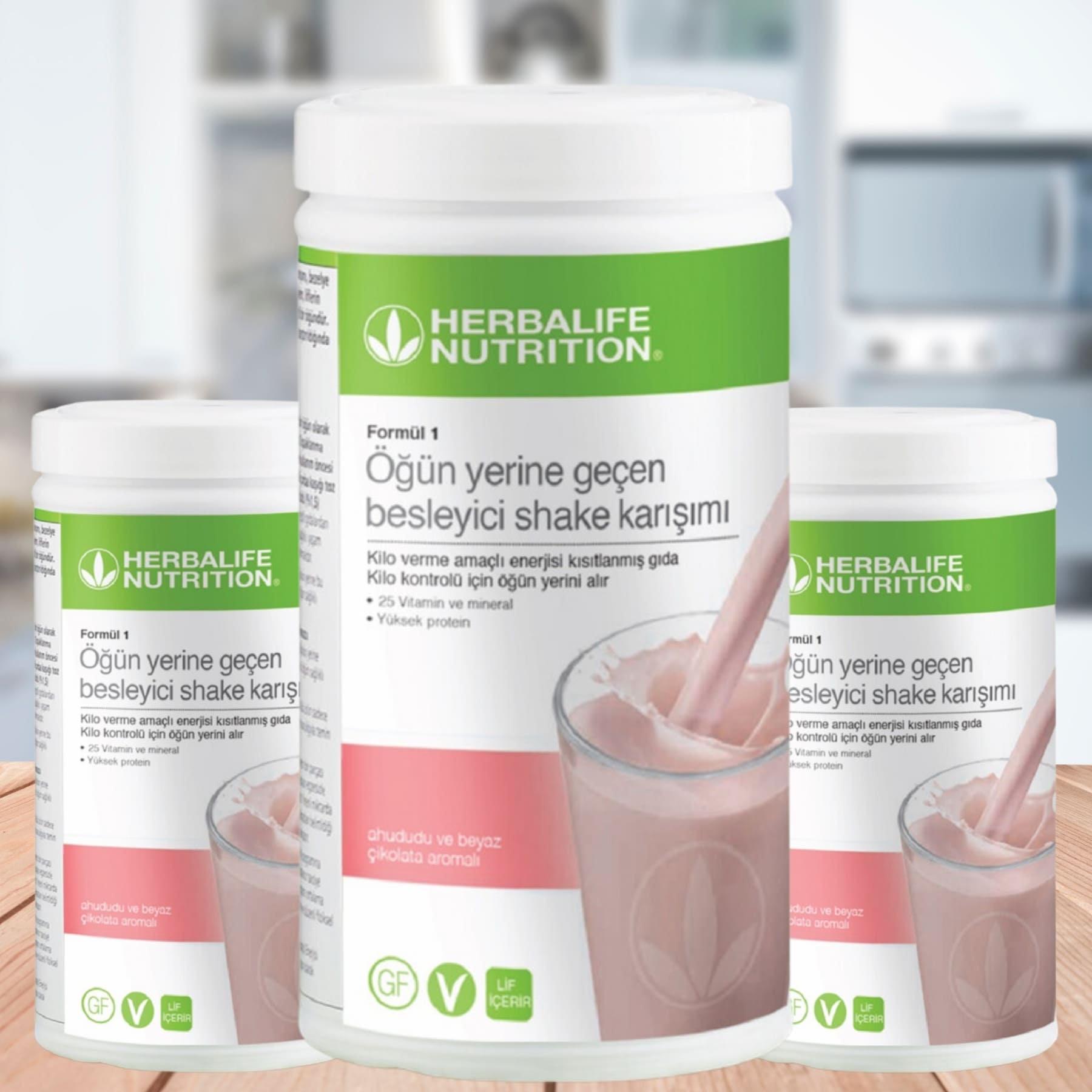Herbalife Ahududu ve Beyaz Çikolatalı Shake 3'lü Set Herbalife Ahududu ve Beyaz Çikolatalı Shake 3'lü Set