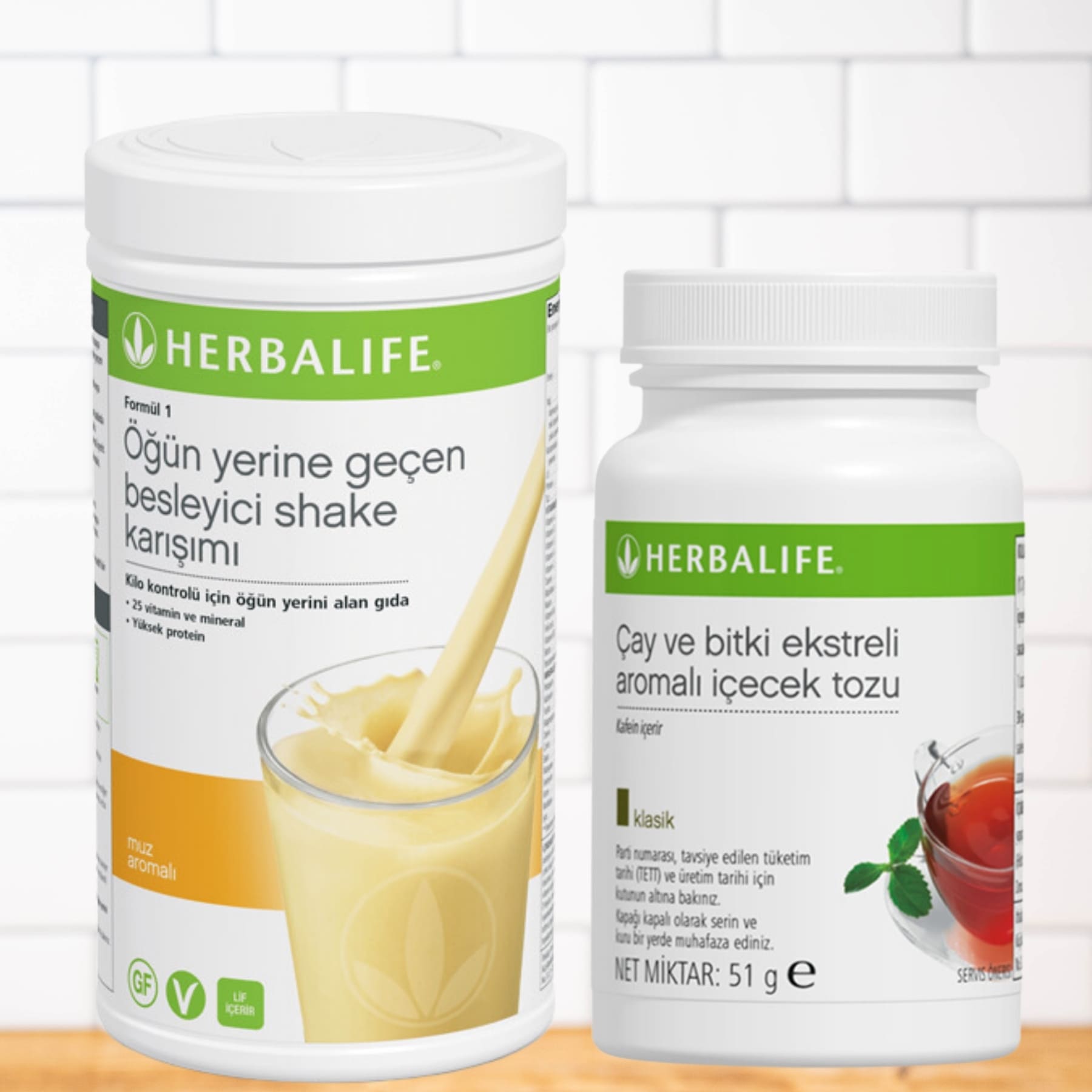 Herbalife Muzlu Shake ve Herbalife Klasik Çay 51 Gr Herbalife Muzlu Shake ve Herbalife Klasik Çay 51 Gr